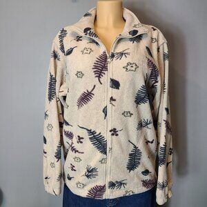 Vtg Northern Reflections Fleece Jacket Nature Cabin Logo Womens Sz Small 90s‎
